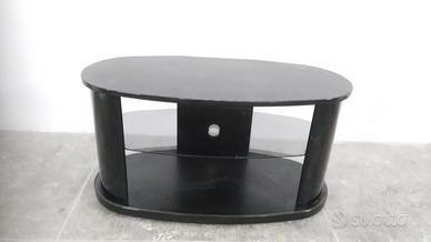 Tavolino porta TV con ruote + n.1 ripiano in vetro