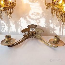 Coppia antichi candelabri liberty pregio ‘800-1900