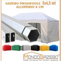 Gazebo uso professionale alluminio esagonale 6cm