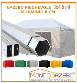 Gazebo uso professionale alluminio esagonale 6cm