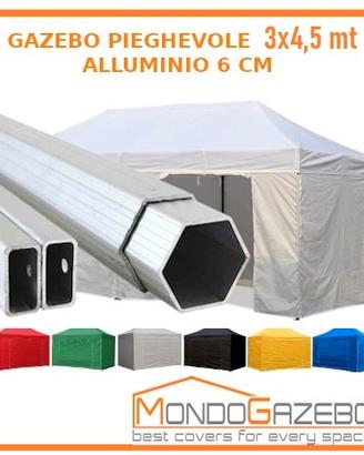 Gazebo uso professionale alluminio esagonale 6cm