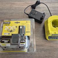 Set Ryobi batteria Litio 4 Ah + caricabatterie