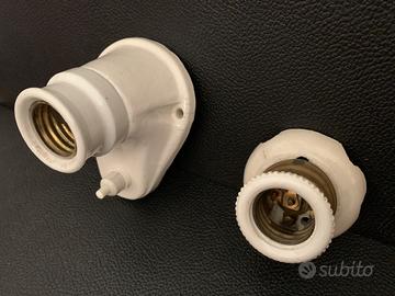 2 Portalampade vintage in porcellana anni '40/50