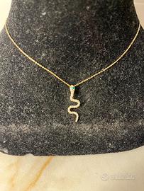 Collana Con Pendente in Oro, Diamanti e Smeraldo