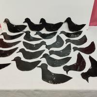 N 22 sagome uccelli in lamiera richiamo caccia 