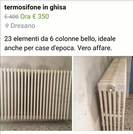 Termosifone in ghisa 23 elementi da 6 colonne