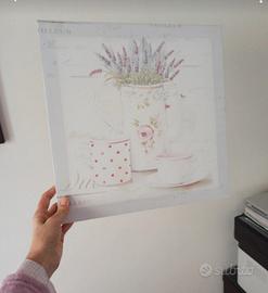 Quadretto romantico poster su tela 38x38 cm