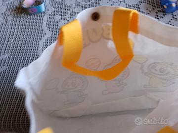 borse in cotone manici gialli mostri