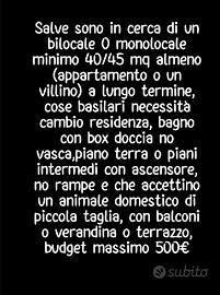 Bilocale O monolocale min. 40/45