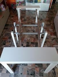 tavolo consolle allungabile 90x50/360 - bianco