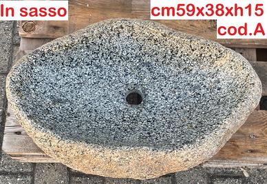 Lavabo lavandino da appoggio in pietra sasso