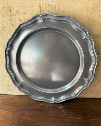 Elegante set di 6 piatti in peltro