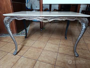 Tavolino marmo e ottone Stile Luigi XV 