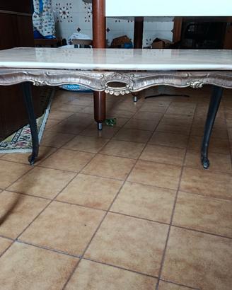 Tavolino marmo e ottone Stile Luigi XV 