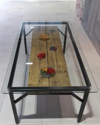 Tavolo industrial moderno 190x90 pranzo o salone