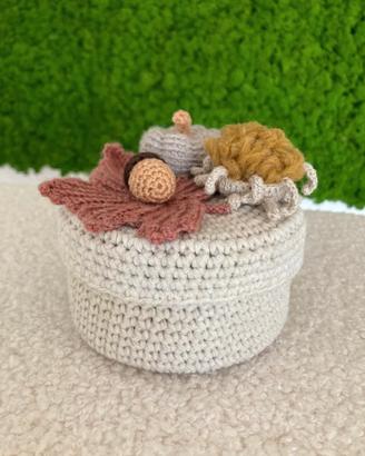 Scatola decorativa "Autunno" uncinetto a mano