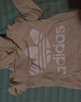 Felpa con cappuccio Adidas Originals beige