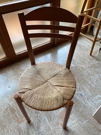 4 Sedie impagliate a seduta rotonda