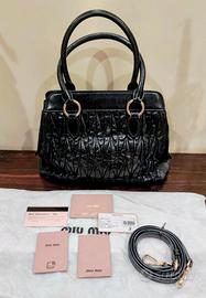 borsa in pelle nera Miu Miu originale