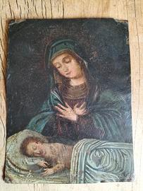 madonna con bambino dipinto antico