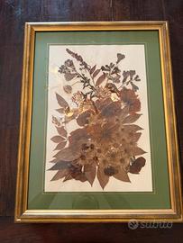 Quadro vintage con fiori secchi 45x60 cm