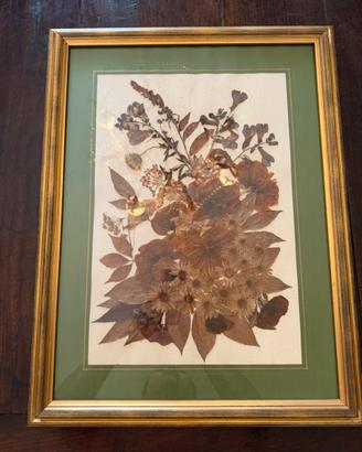 Quadro vintage con fiori secchi 45x60 cm