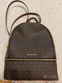 Zaino Michael Kors monogram marrone e oro nuovo