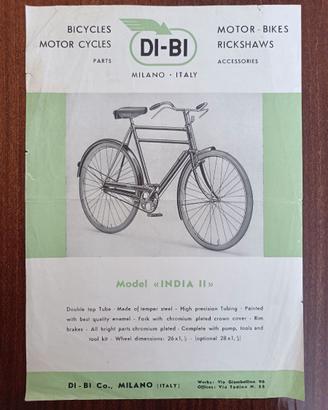 DI-BI bici modello India II –  volantino