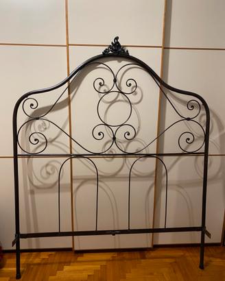 Letto in ferro battuto fine 800 + rete