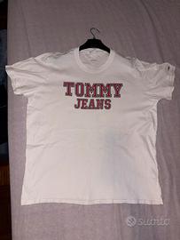 Maglietta Tommy Jeans bianca XXL - Logo rosso