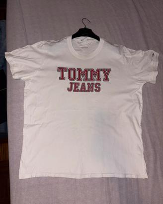Maglietta Tommy Jeans bianca XXL - Logo rosso