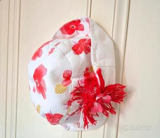 Cappellino con fiore bimba 6/12 mesi