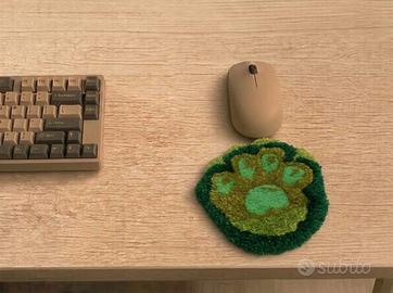 poggiapolsi trapuntato per mouse a forma di zampa