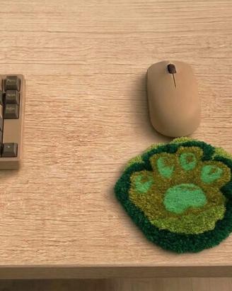 poggiapolsi trapuntato per mouse a forma di zampa
