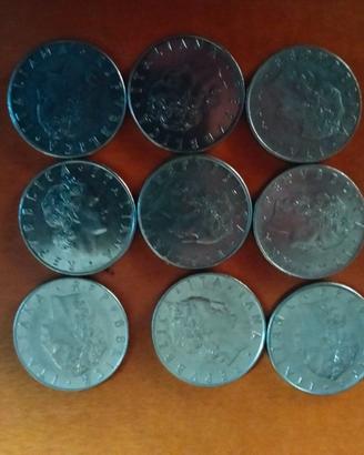 50 lire Gruppo di 9 pezzi