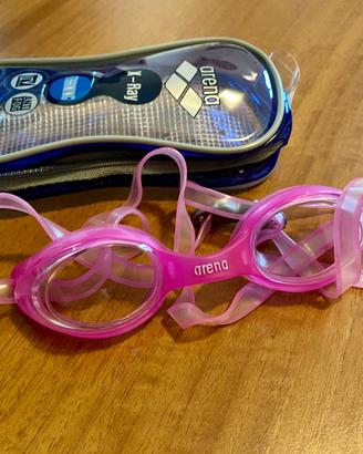 Occhialini da nuoto rosa Arena X-Ray con custodia 