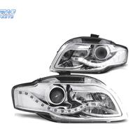 FARI AUDI A4 B7 04-07 LUCE DIURNA FONDO CROMATO