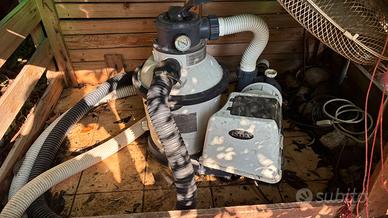 Pompa sabbia + clorinatore + robot piscina Intex