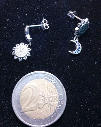 Orecchini sole e luna argento