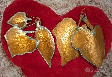Foglie decorative in rame con ganci  (3+2)