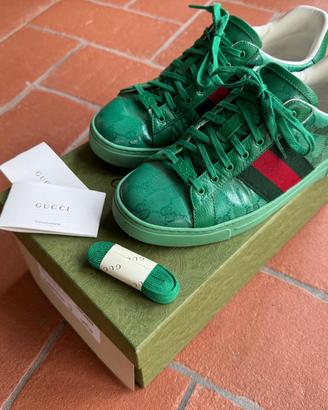 Gucci Ace GG Crystal Canvas Verde
