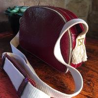 Borsa Jacques Saint Just in pelle di pitone rossa