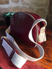 Borsa Jacques Saint Just in pelle di pitone rossa