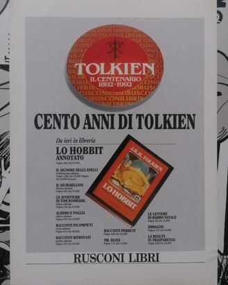 Pubblicità Rusconi Centenario Tolkien 1992. Hobbit