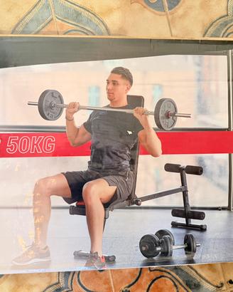 Kit Pesi e Bilanciere Domyos 50 KG – Come Nuovo!