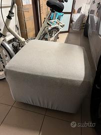 Pouf in pelle 60x60x47 con copripouf e 2 plaid