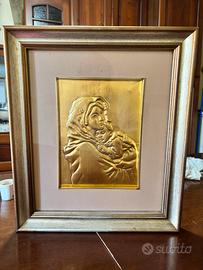 QUADRO IMMAGINE RELIGIOSA FOGLIA ORO