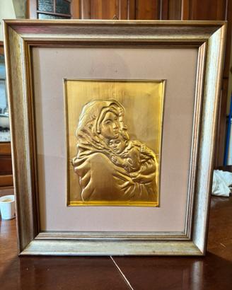 QUADRO IMMAGINE RELIGIOSA FOGLIA ORO