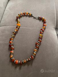 Collana Naturale Agata Arancione Pietre