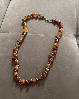 Collana Naturale Agata Arancione Pietre